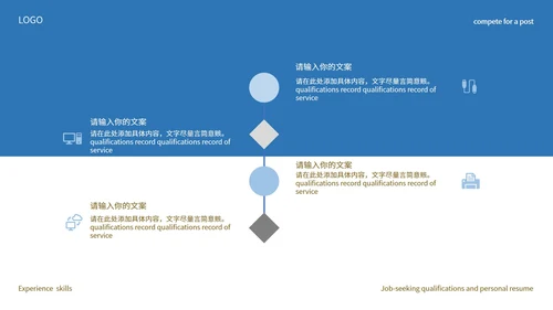 蓝色小清新商务总结汇报PPT模板