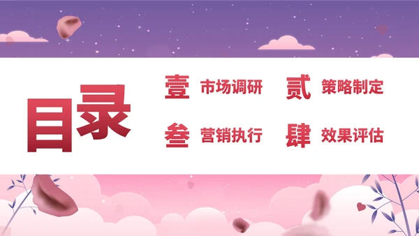 卡通浪漫插画七夕活动策划PPT模板