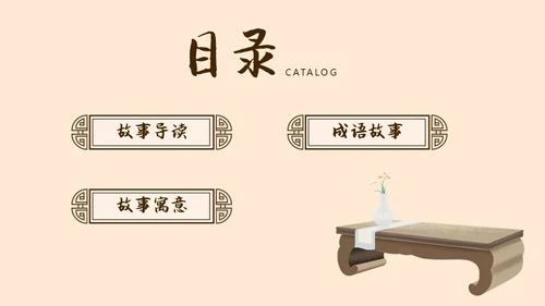 复古中国风卡通插画手绘南辕北辙成语故事科普ppt