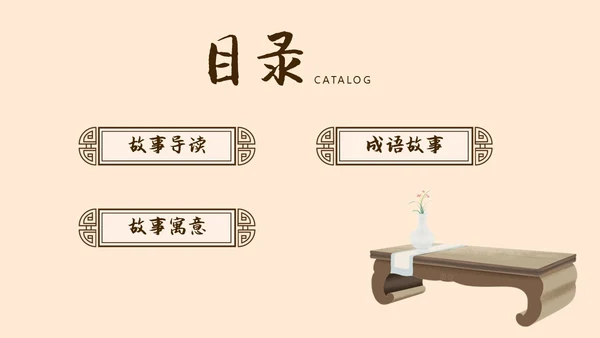 复古中国风卡通插画手绘南辕北辙成语故事科普ppt
