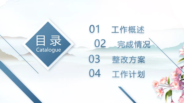 蓝色中国风春天春季旅游电子相册PPT