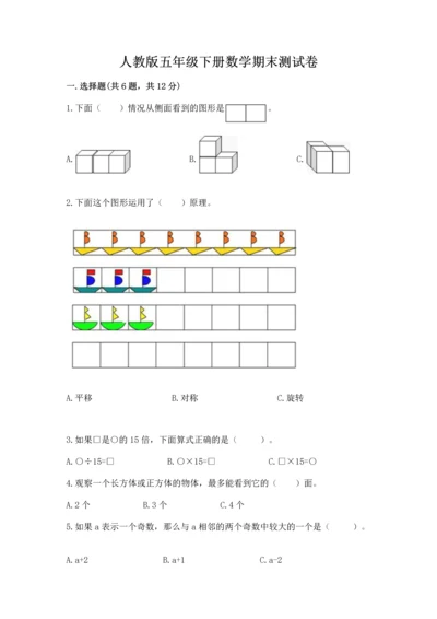 人教版五年级下册数学期末测试卷（巩固）word版.docx