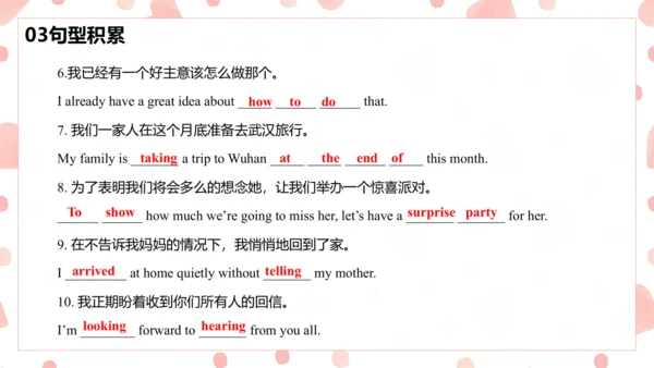 Unit9 Can you come to my party单元复习课件【人教（2024秋）八上英语