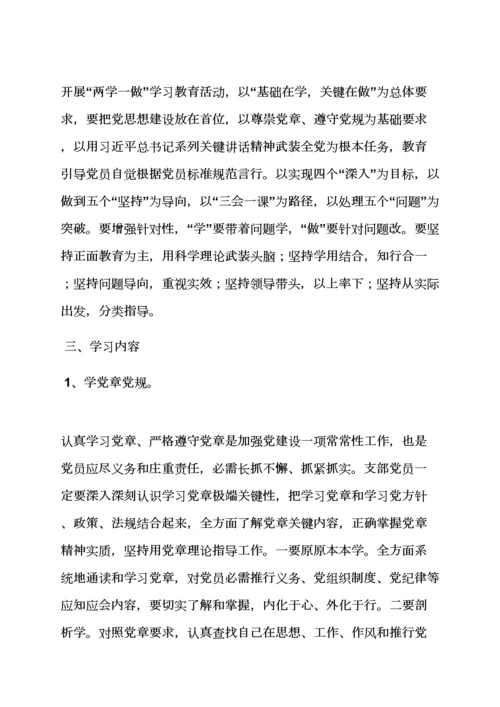 村党支部两学一做实施专项方案.docx