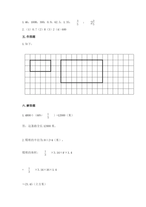 临湘市六年级下册数学期末测试卷精品含答案.docx