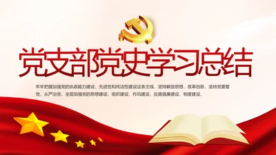 红色党建党支部党史学习教育工作总结动态PPT