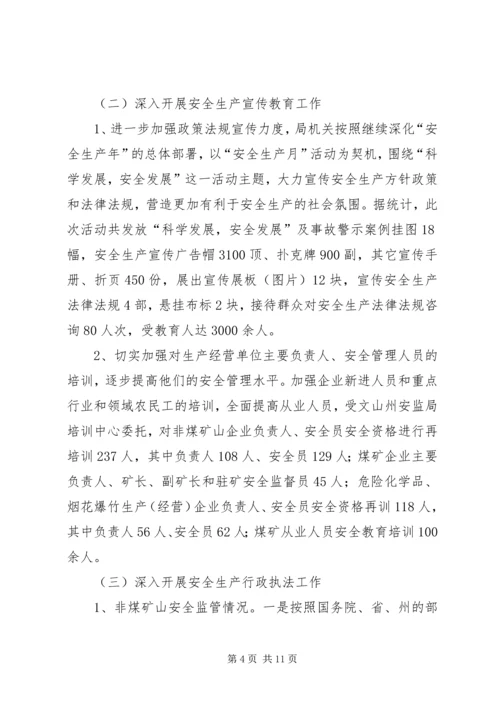 县安监局工作汇报 (2).docx
