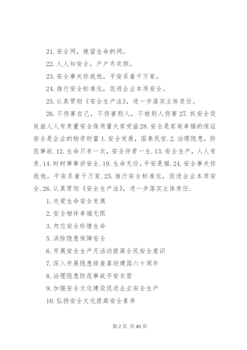 建筑施工安全标语精编.docx