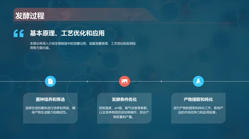 蓝色创意酷炫生物工程与生物制造PPT模板
