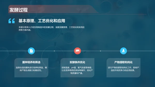 蓝色创意酷炫生物工程与生物制造PPT模板