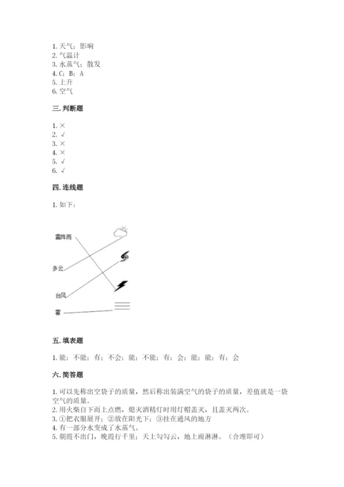 教科版小学三年级上册科学期末测试卷（考点精练）.docx