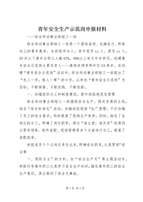 青年安全生产示范岗申报材料 (3).docx