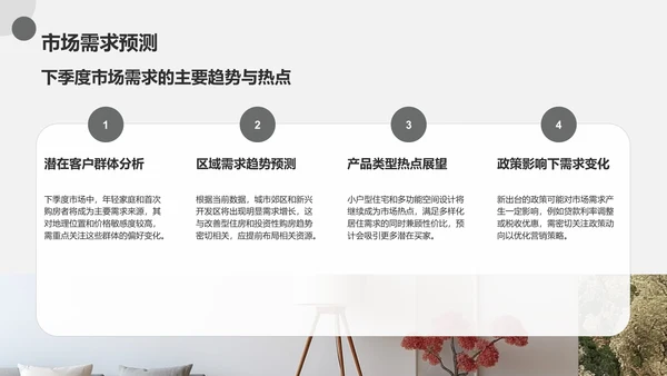 灰色商务风地产家居季度总结PPT模板
