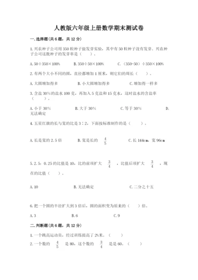 人教版六年级上册数学期末测试卷（典优）word版.docx