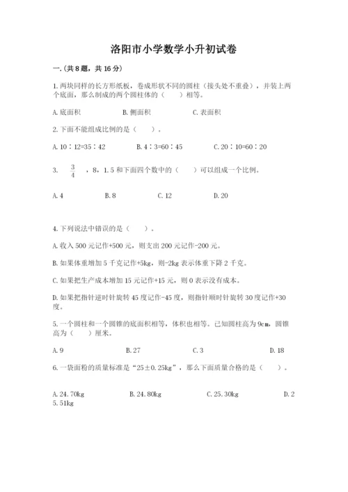 洛阳市小学数学小升初试卷附答案（轻巧夺冠）.docx