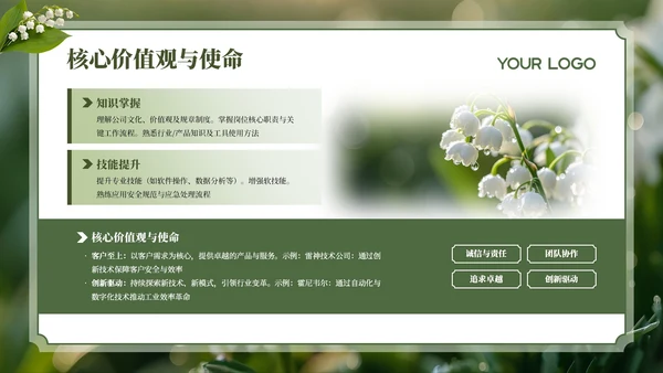 绿色清新员工培训PPT模板