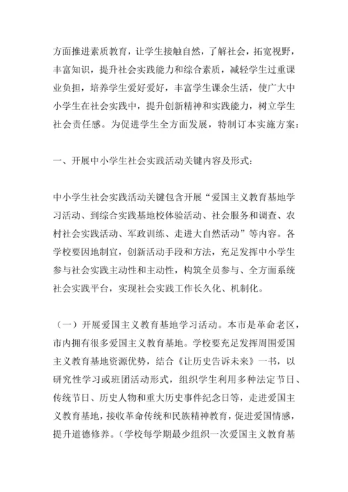 中学生社会实践活动实施专业方案.docx