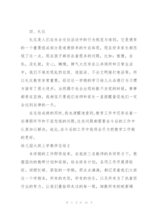 幼儿园大班上学教学总结.docx