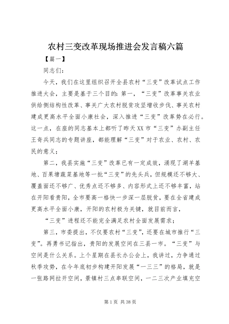 农村三变改革现场推进会发言稿六篇.docx