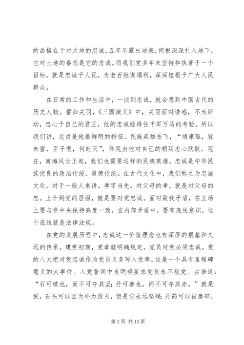 坚定信念,永葆对党的忠诚的政治品格学习体会_1.docx