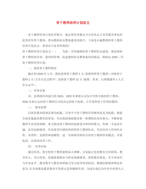 精编之骨干教师培养计划范文2.docx