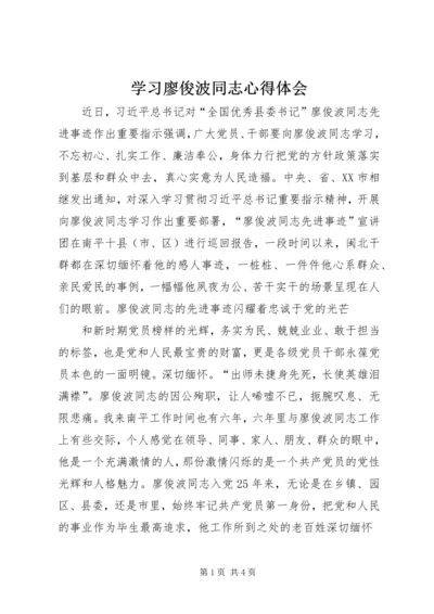 学习廖俊波同志心得体会.docx