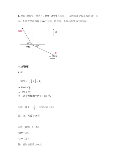 小学六年级数学上册期末卷带答案（精练）.docx
