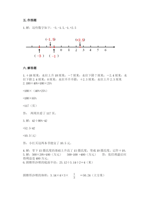 南阳市镇平县六年级下册数学期末测试卷a4版.docx