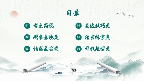 绿色水墨风语文高考诗歌鉴赏培训