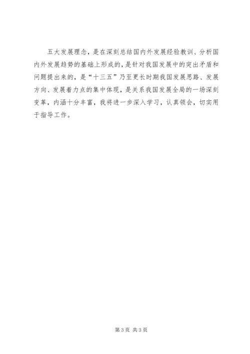 五大发展理念学习体会.docx