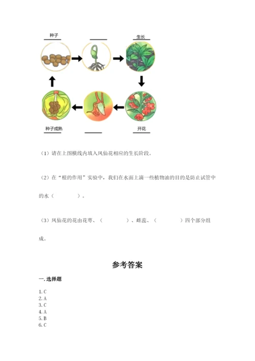 科学四年级下册第一单元植物的生长变化测试卷精品（满分必刷）.docx