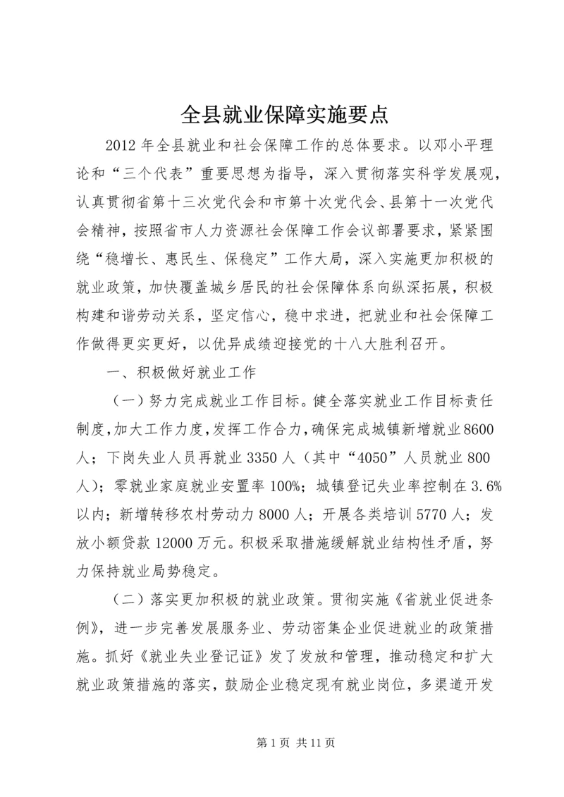 全县就业保障实施要点.docx