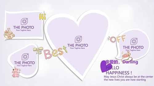 紫色唯美公司员工生日会电子相册动态PPT模板