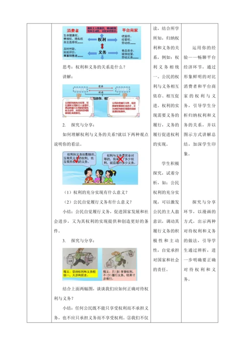 【核心素养目标】4.2 依法履行义务 教学设计（表格式）人教版八年级道德与法治 下册