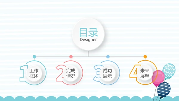 精美BABY卡通母婴婴儿主题年终工作总结动态PPT