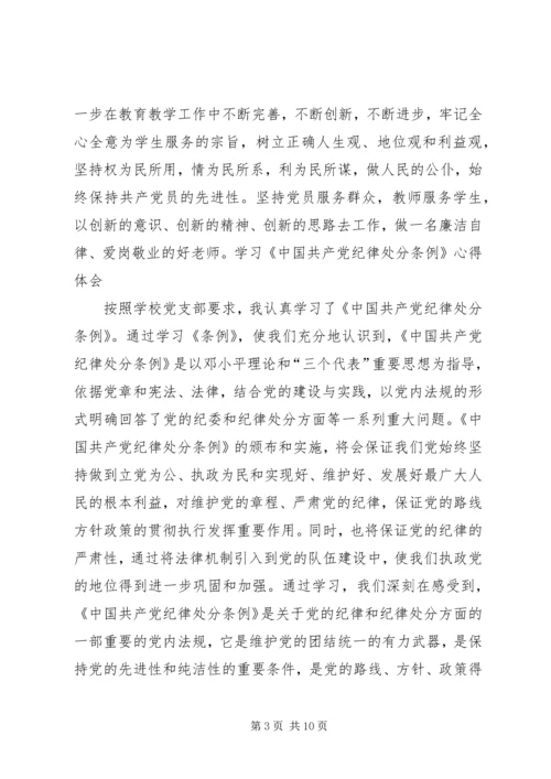 学习党章、纪律处分条例的心得体会.docx