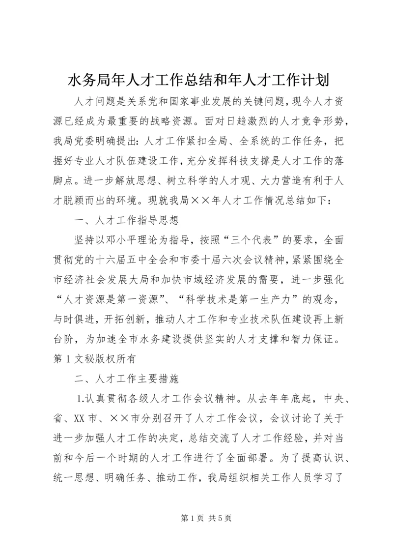 水务局年人才工作总结和年人才工作计划 (4).docx