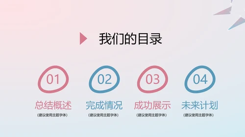 渐变科技感项目总结汇报商务风通用PPT动态模板