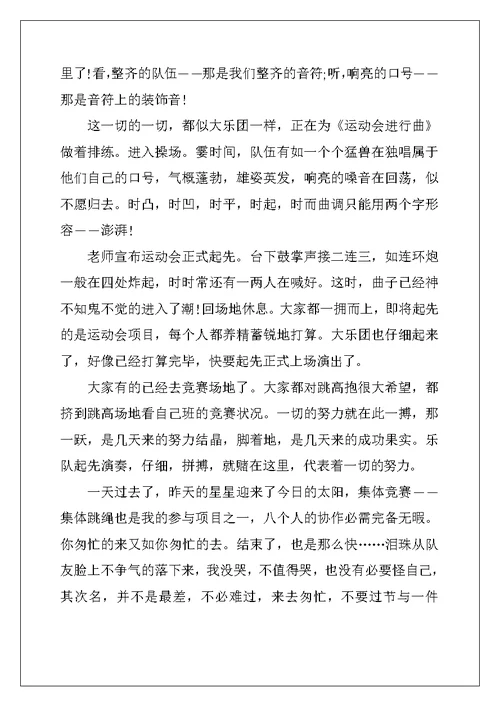 2022年关于有趣的运动会600字话题作文