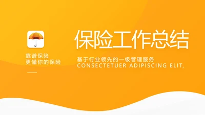 橙色大气保险公司工作总结计划动态PPT模板