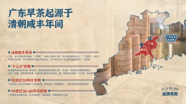 我的家乡广东得闲饮茶城市宣传通用PPT模板