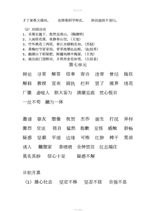 人教版语文四级下册读读写写词语表日积月累.docx