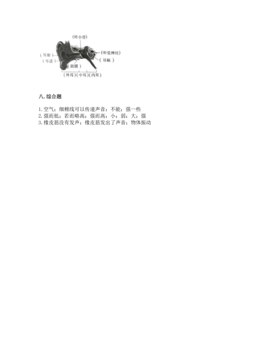 教科版科学四年级上册第一单元《声音》测试卷含答案【综合题】.docx