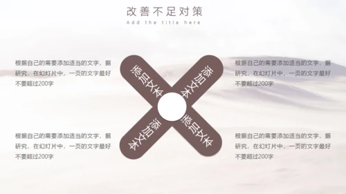 工作年度述职汇报大沙漠通用PPT模板