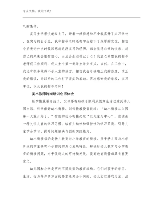 美术教师转岗培训心得体会优选例文19篇文档选编.docx