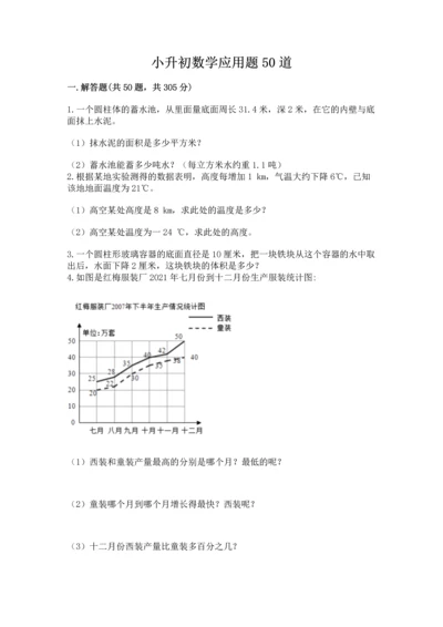 小升初数学应用题50道精选.docx