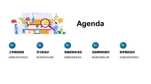 班会学习生活总结报告PPT模板