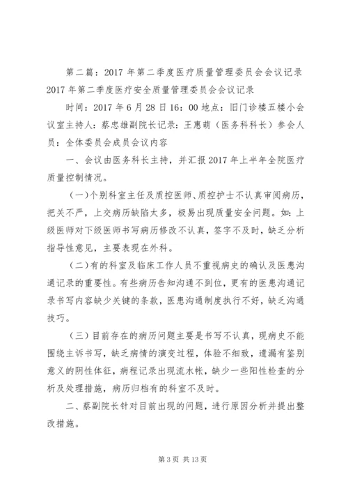XX年2季度医疗质量管理委员会会议记录.docx