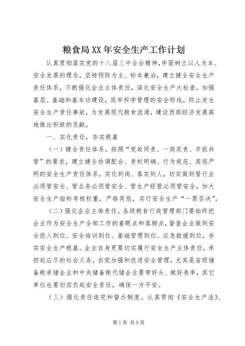 粮食局XX年安全生产工作计划.docx