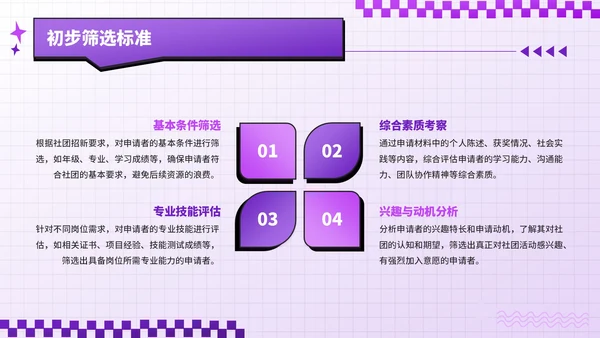 紫色潮流风招新计划校园社团招新指南PPT模板